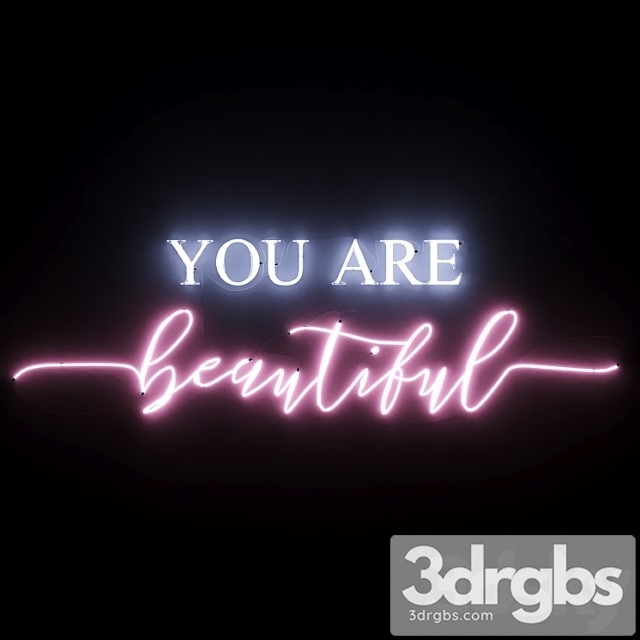 Neon text 05 you are beautiful