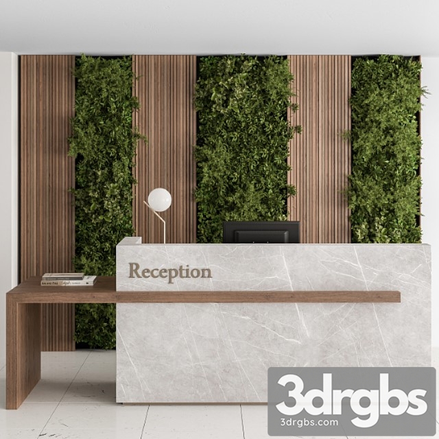 Reception Desk and Wall Decor With Vertical Garden Office Set 238