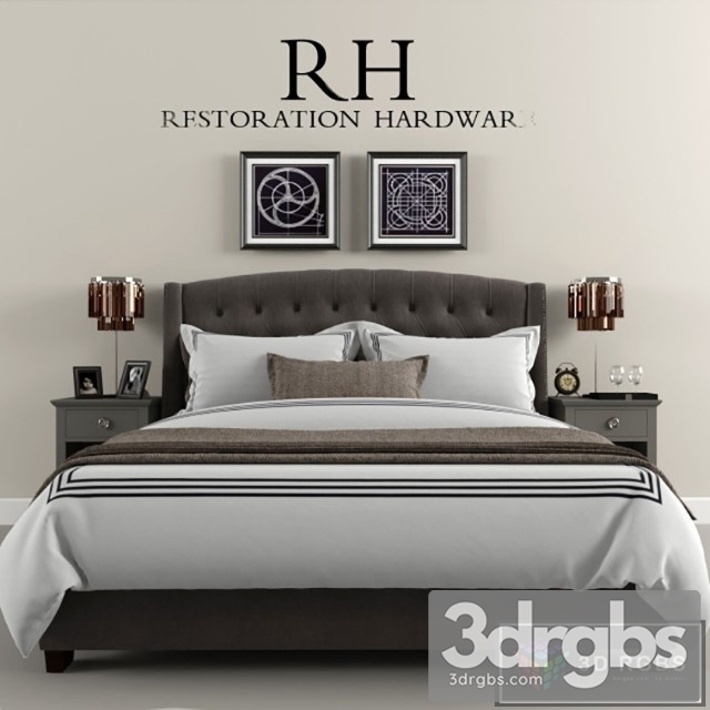 RH Warner Tufted Fabric Bed