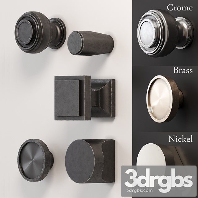 A set of furniture handles (buttons)_2 2