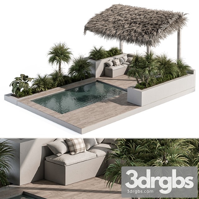 Backyard and landscape furniture with pool 05