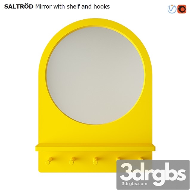 Ikea saltrod mirror with shelf and hooks