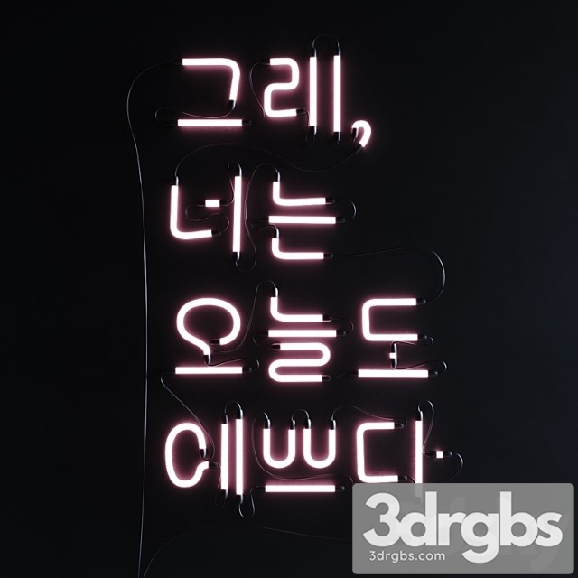 Neon set 015 korean neon sign