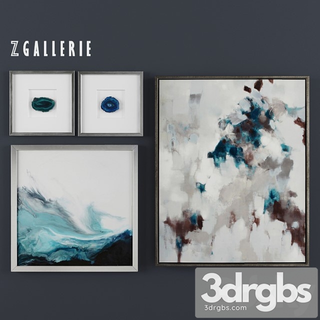 Z Gallerie Cerulean Impressions Set Of 4 1