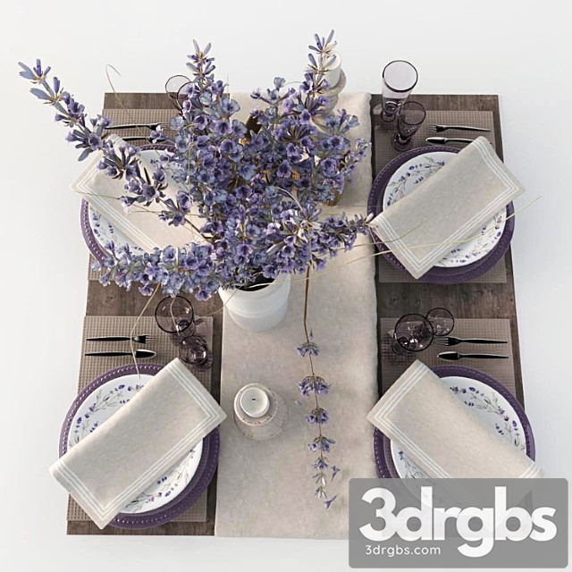 Table setting with lavender