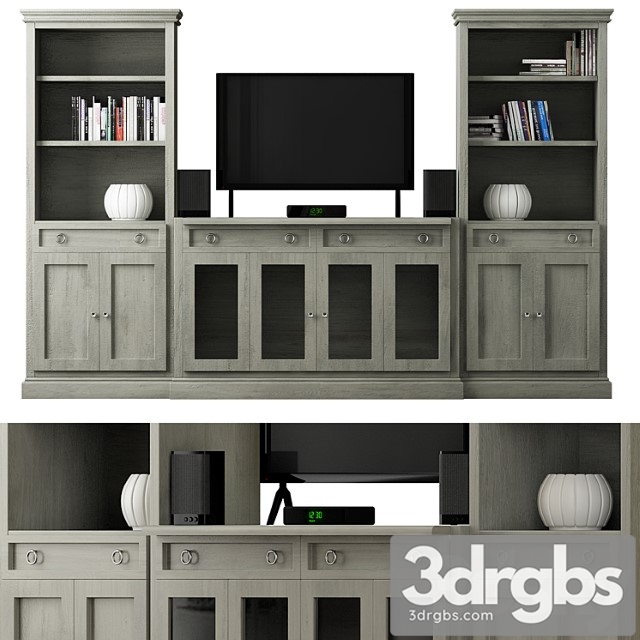 Cameo 4-piece gray storage bookcase entertainment