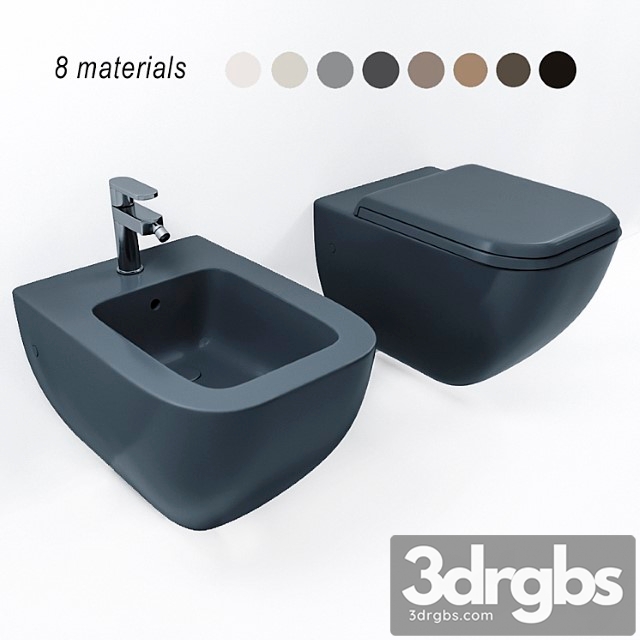 Ceramica cielo shui comfort hanging toilet and bidet