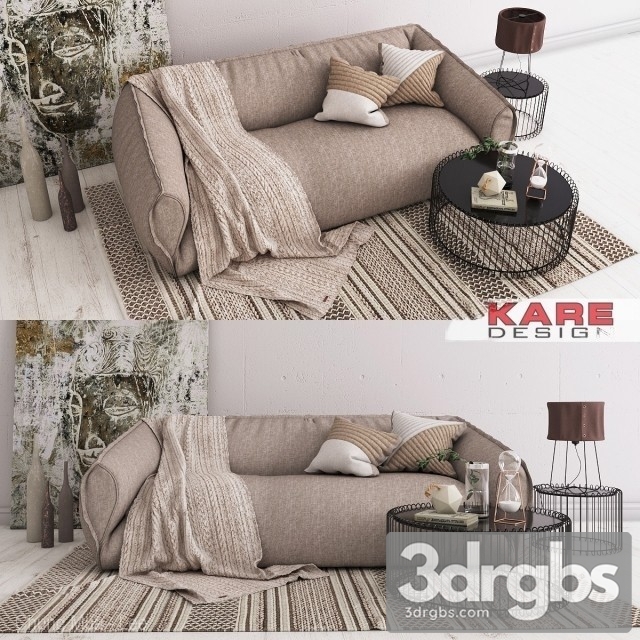 Kare Fabric Sofa