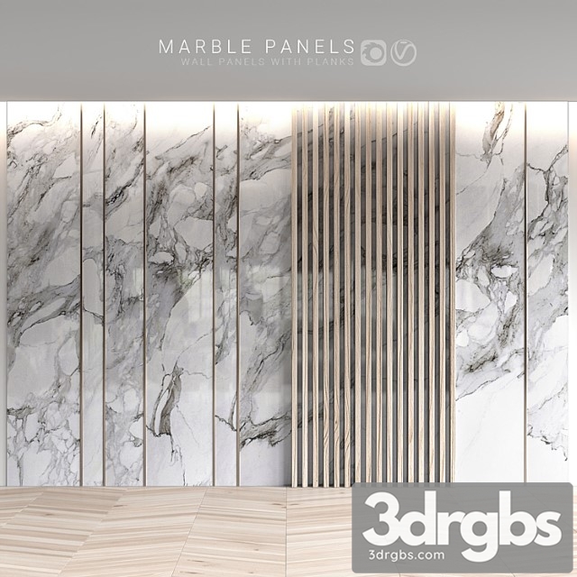 Marble panels with planks