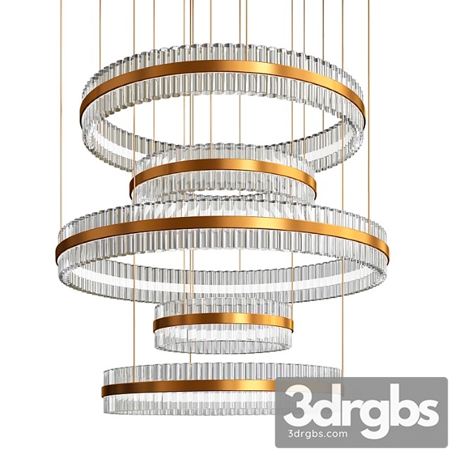 Contemporary chandelier crystal brass