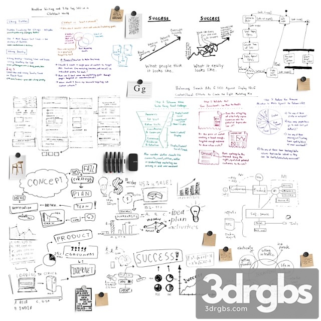 Whiteboard notes & stickers set 2