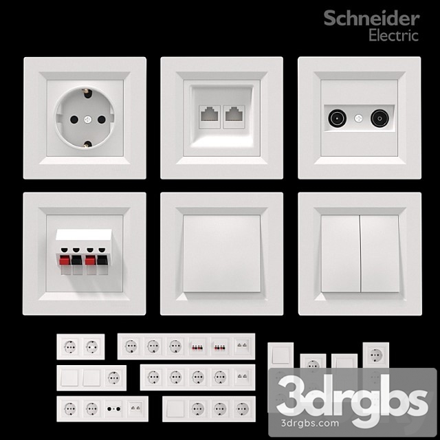 Sockets and switches schneider asfora white.