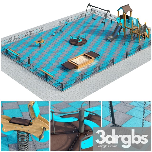 Stylish turquoise playground playground