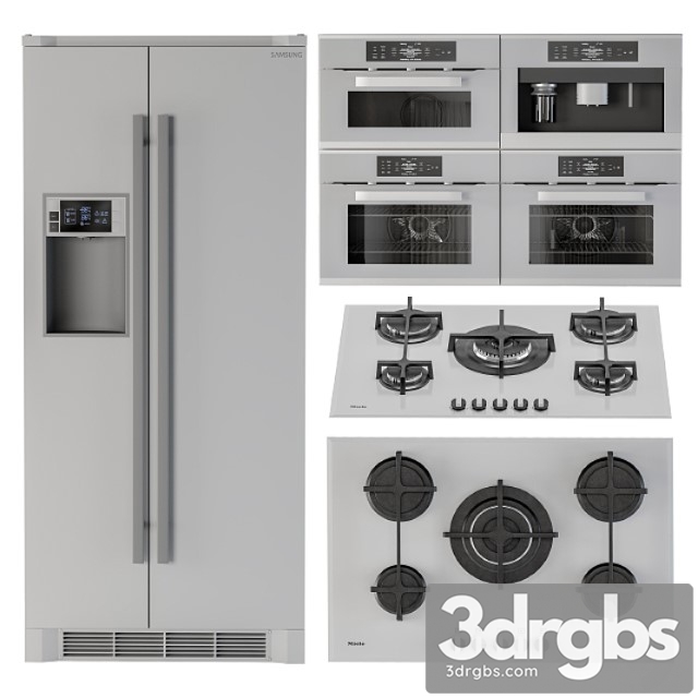 Kitchen Appliance Set Gray White