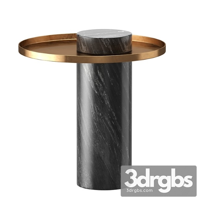 Pillar side table in black marble & brushed gold design by nuevo 2