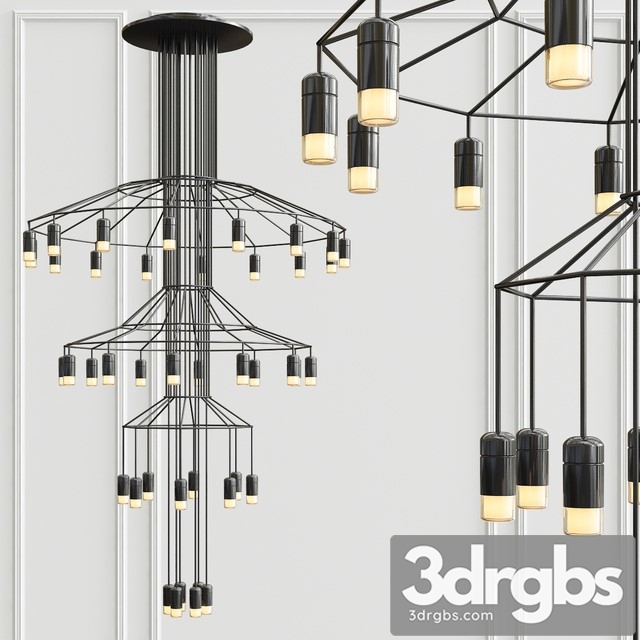 Vibia Wireflow Chandelier 0378 LED Suspension 42 Lamp