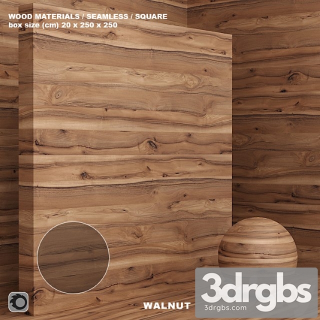 Wood walnut material (seamless) - set 72