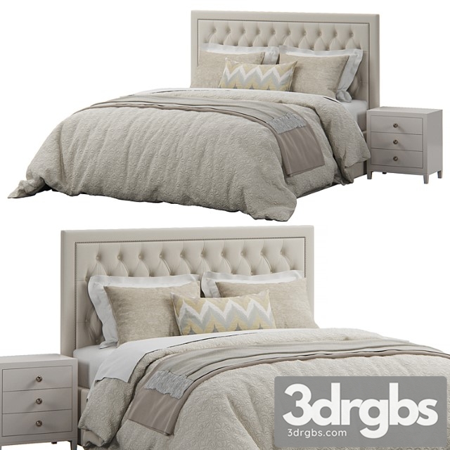 Osborne fabric king sized tufted headboard bed 2