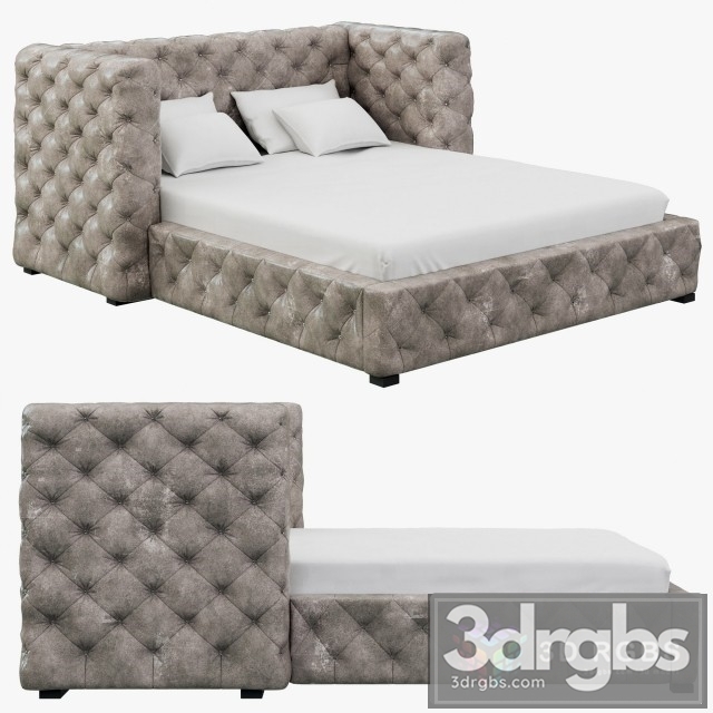 RH Tribeca Tufted Leather Plaform Bed