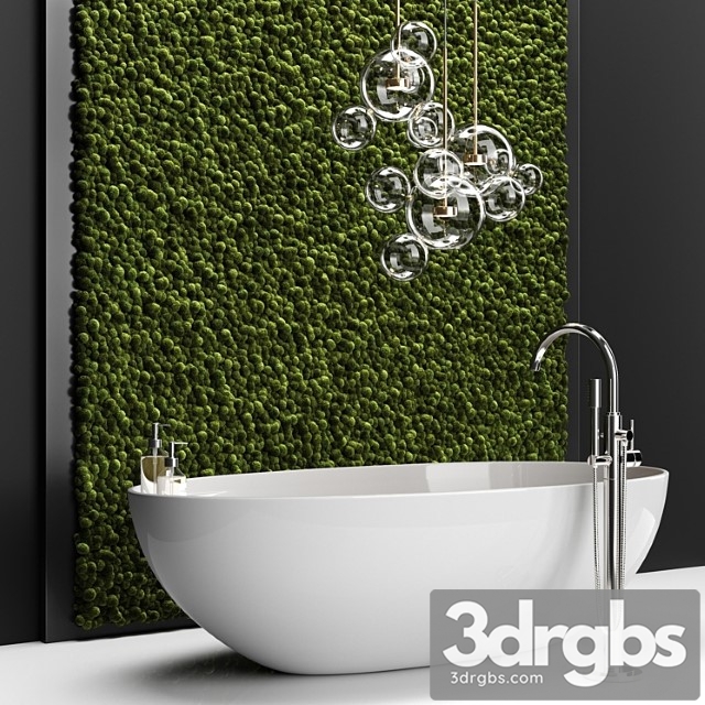 Bathroom Set With Moss