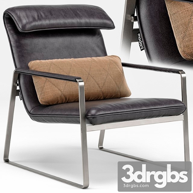 Industrial chic emilio brown leather lounge chair