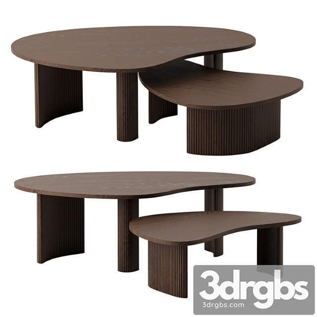 Mahogany boomerang coffee tables by ethnicraft