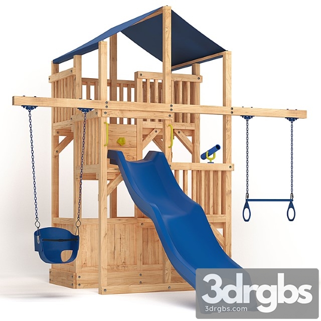 Quad space saver swing set