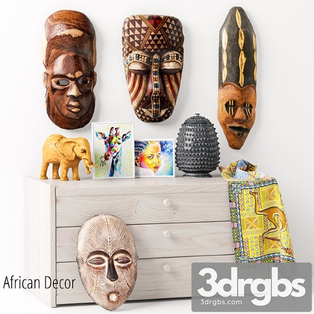 Decorative set African masks - decorative set 1