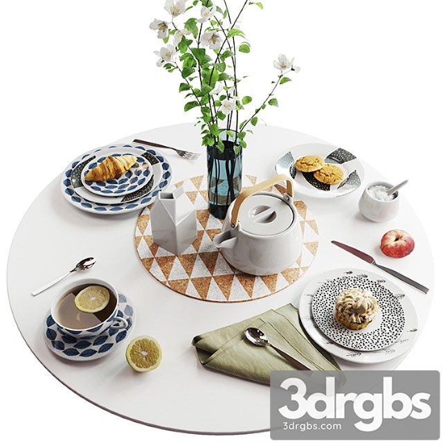 Set of Dishes in Scandinavian Style