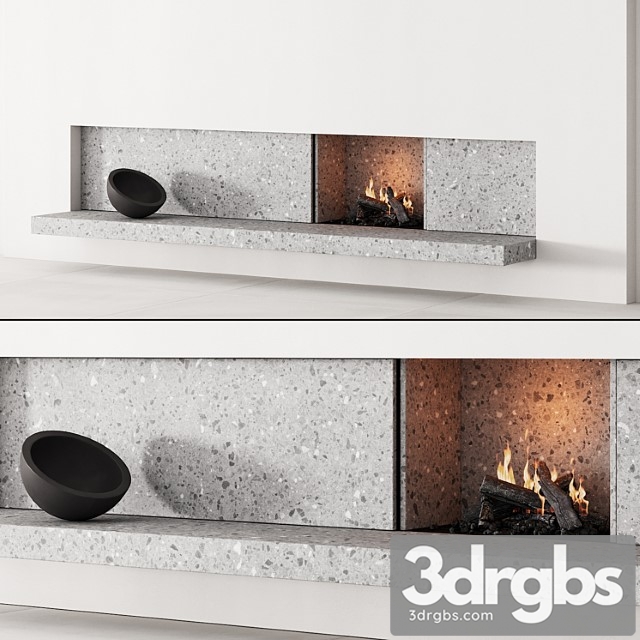 158 fireplace decorative wall kit 04 minimal terrazzo chimney 00