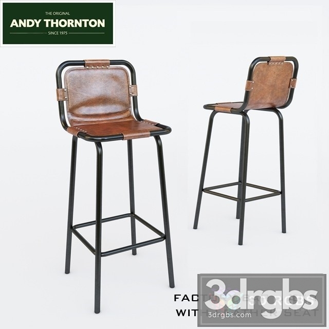 Factory Bar Stool With Leather Seat