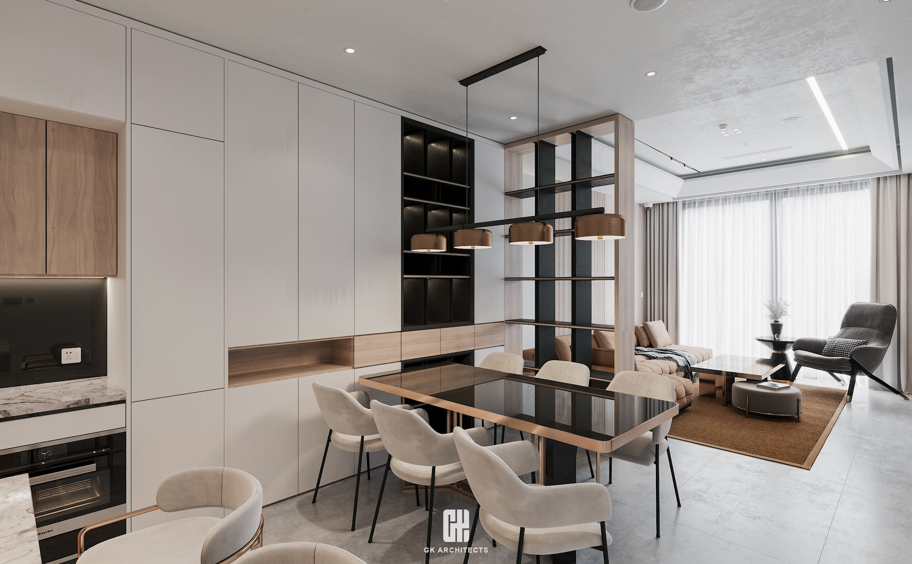 Modern Living Room and Kitchen KBN 8